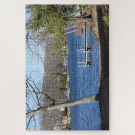 Landschaftlicher Blick auf den See in Connecticut