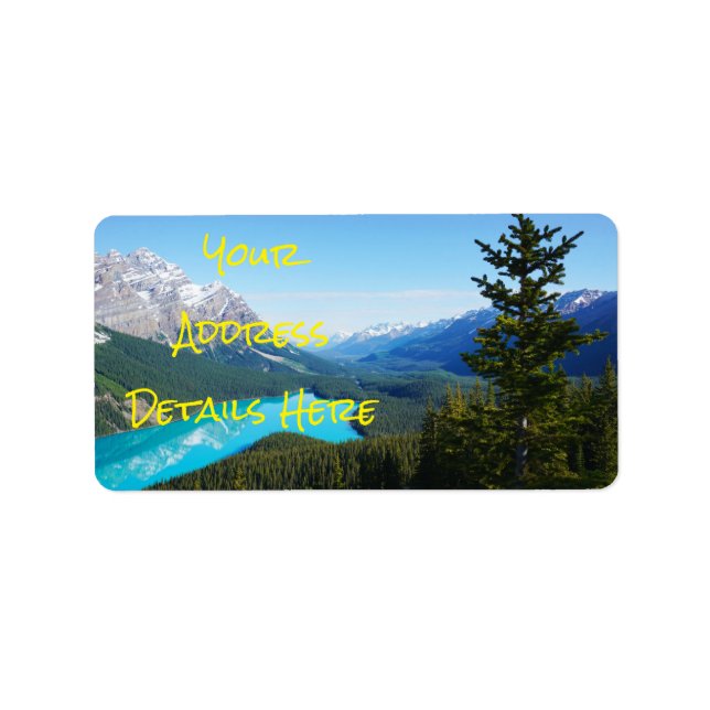 Landschaftlicher Canadian Blue Mountain Lake Pines Adressaufkleber (Vorne)