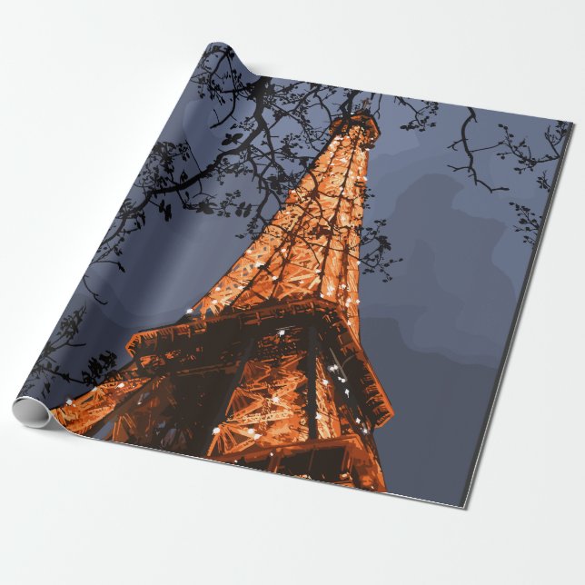 Landschaftlicher Eiffelturm Paris Frankreich - The Geschenkpapier (Ungerollt)