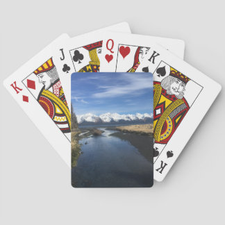 Landschaftlicher Fluss- und Bergdeck Spielkarten