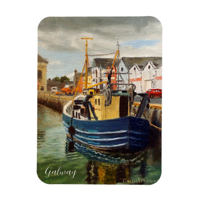 Landschaftlicher Hafen in Galway City Irland Magnet (Vertikal)