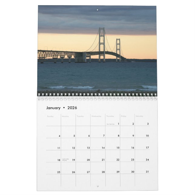 Landschaftlicher Kalender Michigans 2008 (Jan 2026)