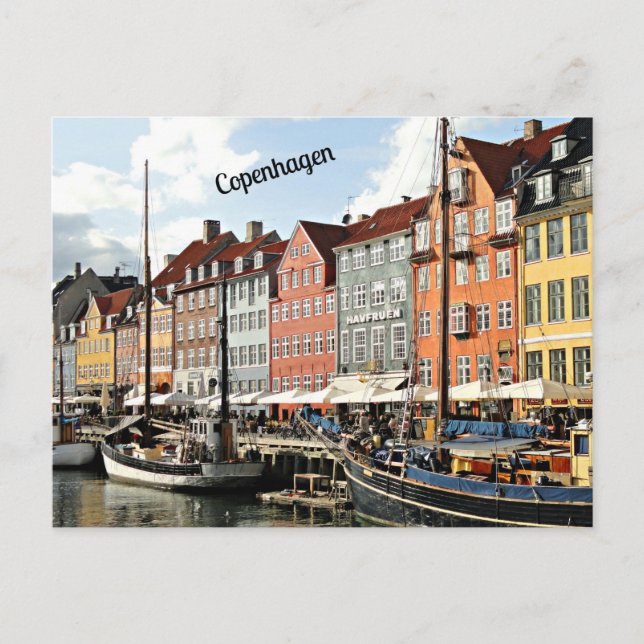 Landschaftlicher Kanal in Kopenhagen Postkarte (Vorderseite)