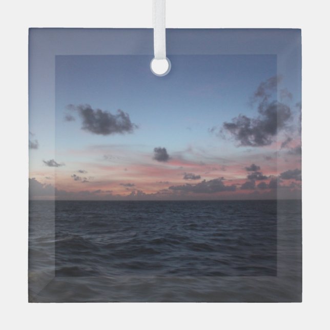 Landschaftlicher karibischer Sonnenuntergang bei T Ornament Aus Glas (Vorderseite)