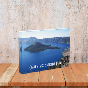 Landschaftlicher Kratersee Nationalpark Foto Block