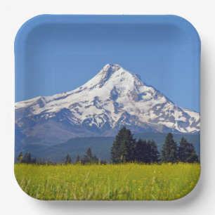 Landschaftlicher Mt-Kaffee Pappteller