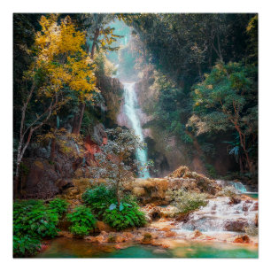 Landschaftlicher Naturfantasy-Wasserfall Poster