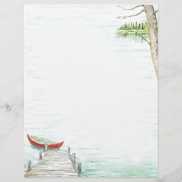 Landschaftlicher See und Kanuwasser Briefbogen