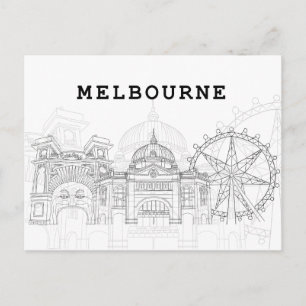 Landschaftlicher Stadtblick   Melbourne, Australie Postkarte