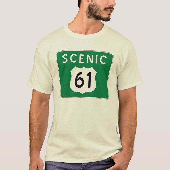 Landschaftlicher T - Shirt der Landstraße 61 (Vorderseite)