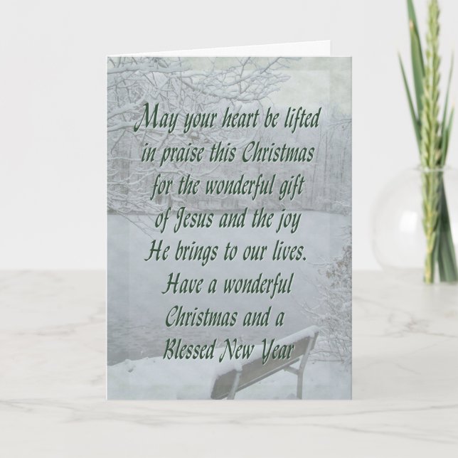 Landschaftlicher Weihnachtssee Feiertagskarte (Vorderseite)