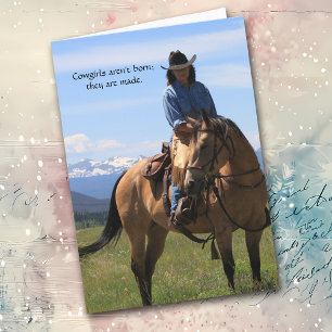 Landschaftlicher Western Cowgirl und Jeder Anlass Karte