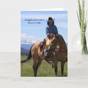 Landschaftlicher Western Cowgirl und Jeder Anlass Karte