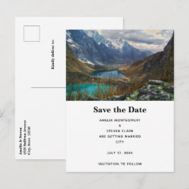 Landschaftliches Alpengebirge Foto Hochzeit Ankündigungspostkarte
