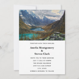 Landschaftliches Alpengebirge Foto Hochzeit Einladung