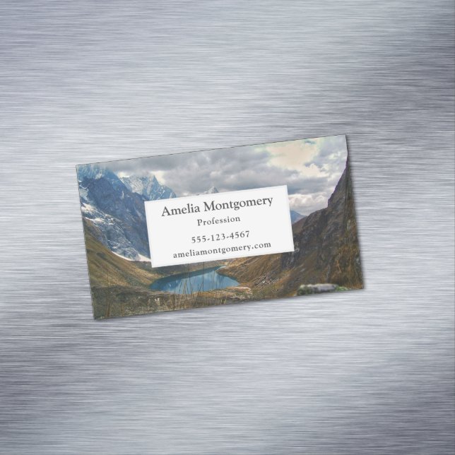 Landschaftliches Alpengebirge Foto Magnetische Visitenkarte (Beispiel)