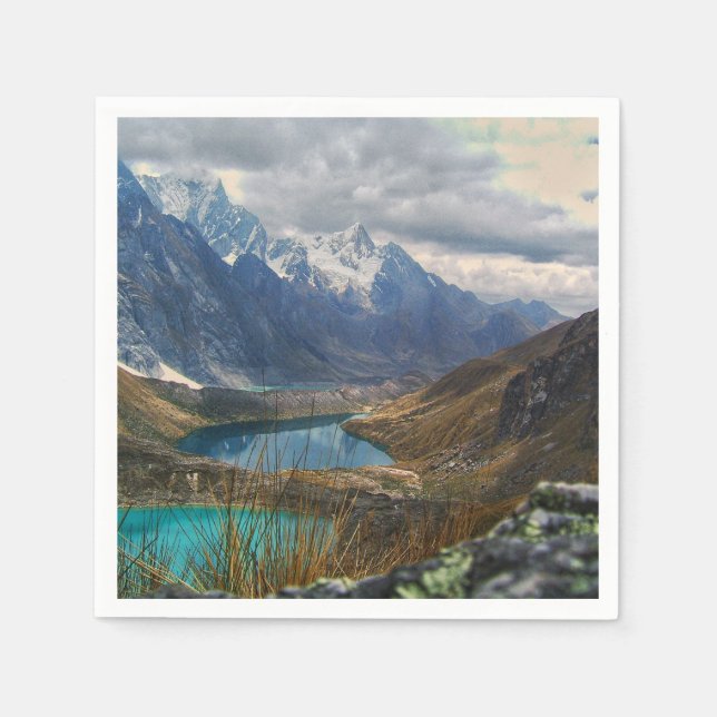 Landschaftliches Alpengebirge Foto Serviette (Vorderseite)