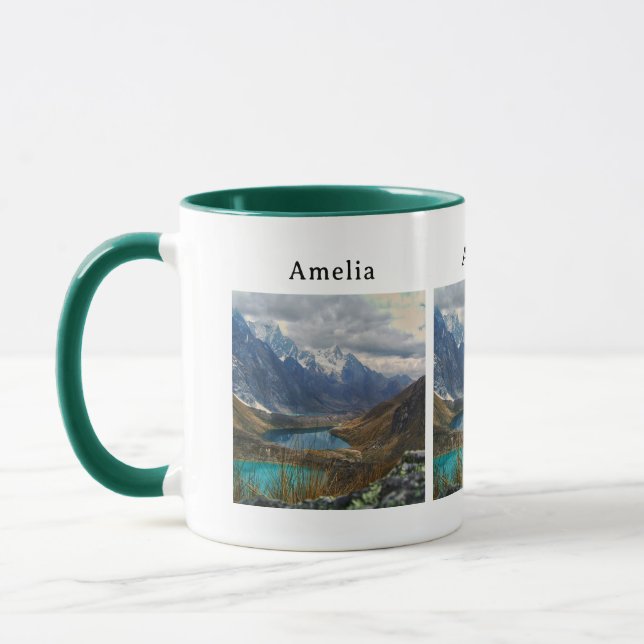 Landschaftliches Alpengebirge Foto Tasse (Links)