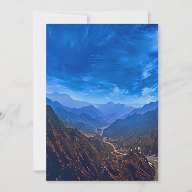 Landschaftliches Bergtal Feiertagskarte (Vorderseite)