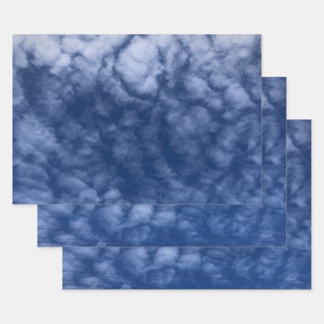 Landschaftliches Blue Sky Wrapping Paper Flat Shee Geschenkpapier Set (Set)