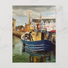 Landschaftliches Fischerboot von Galway City Irlan Postkarte