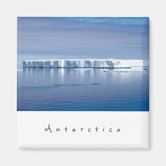 Landschaftliches Foto der Antarktis mit weißem Tex Magnet (Vorne)