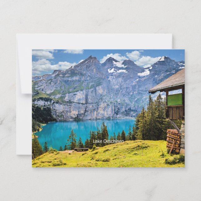 Landschaftliches Foto des Oeschinen Sees Karte (Vorderseite)