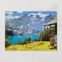 Landschaftliches Foto des Oeschinen Sees Postkarte