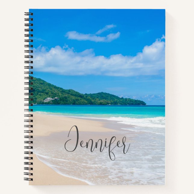 Landschaftliches Foto des Tropical Beach Notizbuch (Vorderseite)