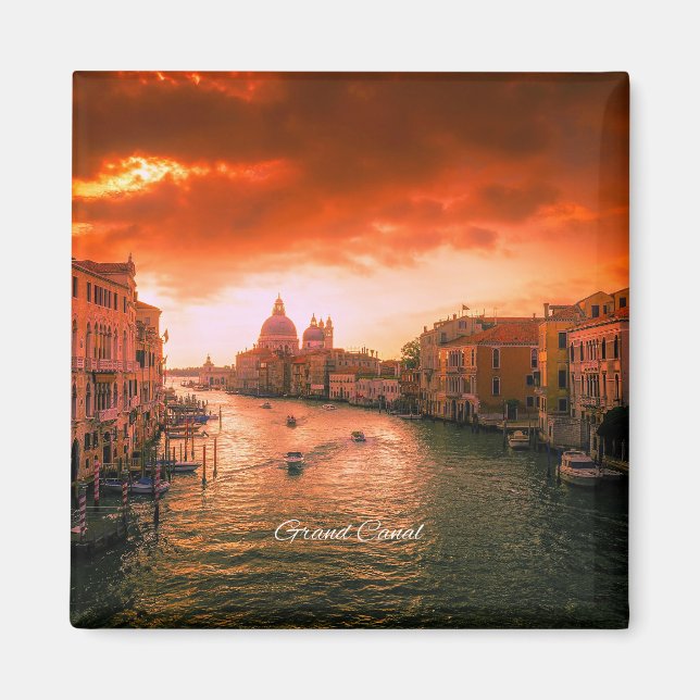 Landschaftliches Foto vom Canal Grande, Italien Magnet (Vorne)