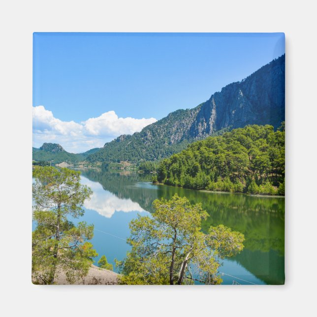 Landschaftliches Foto zur Reflexion über den See Magnet (Vorne)