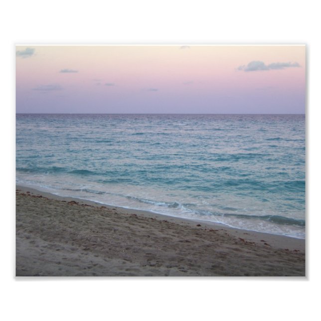 Landschaftliches Friedliches Rosa Sunset Beach Fot Fotodruck (Vorne)