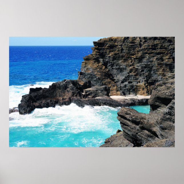 Landschaftliches hawaiianisches Küstenansicht-Post Poster (Vorne)