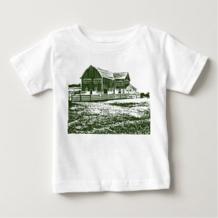 Landschaftliches Landschaftsbauernhaus im Landhaus Baby T-shirt