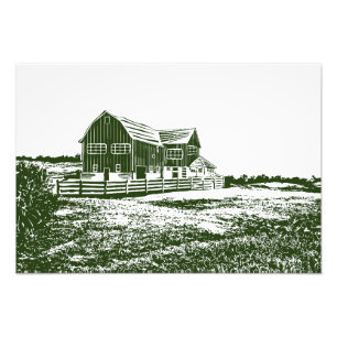 Landschaftliches Landschaftsbauernhaus im Landhaus Fotodruck