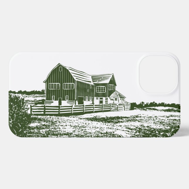 Landschaftliches Landschaftsbauernhaus im Landhaus iPhone Hülle (Rückseite (Horizontal))