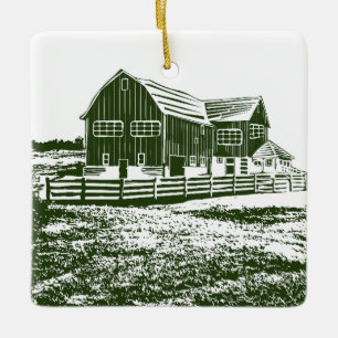 Landschaftliches Landschaftsbauernhaus im Landhaus Keramikornament