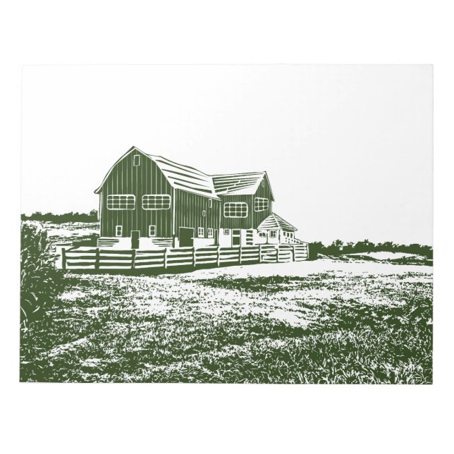 Landschaftliches Landschaftsbauernhaus im Landhaus Notizblock (Vorderseite)