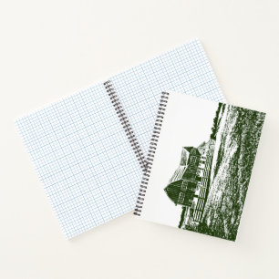Landschaftliches Landschaftsbauernhaus im Landhaus Notizbuch
