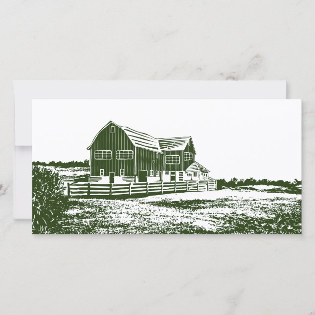 Landschaftliches Landschaftsbauernhaus im Landhaus Save The Date (Vorderseite)