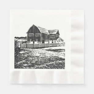 Landschaftliches Landschaftsbauernhaus im Landhaus Serviette