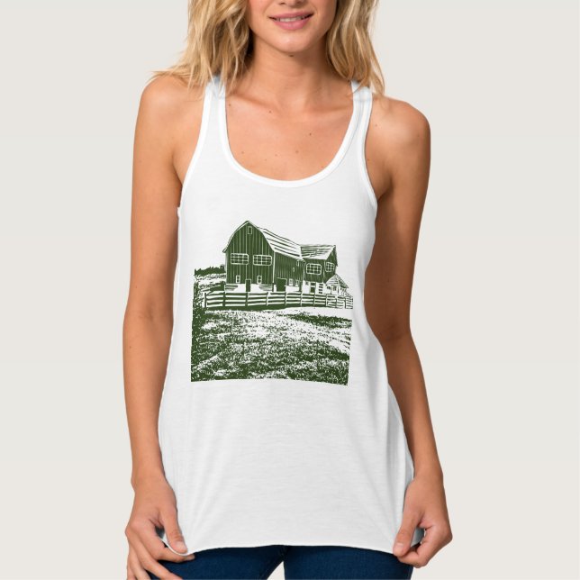 Landschaftliches Landschaftsbauernhaus im Landhaus Tank Top (Vorderseite)