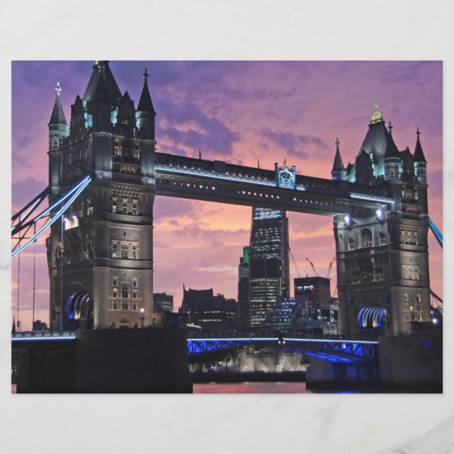Landschaftliches London Tower Bridge Scrapbook (Vorderseite)