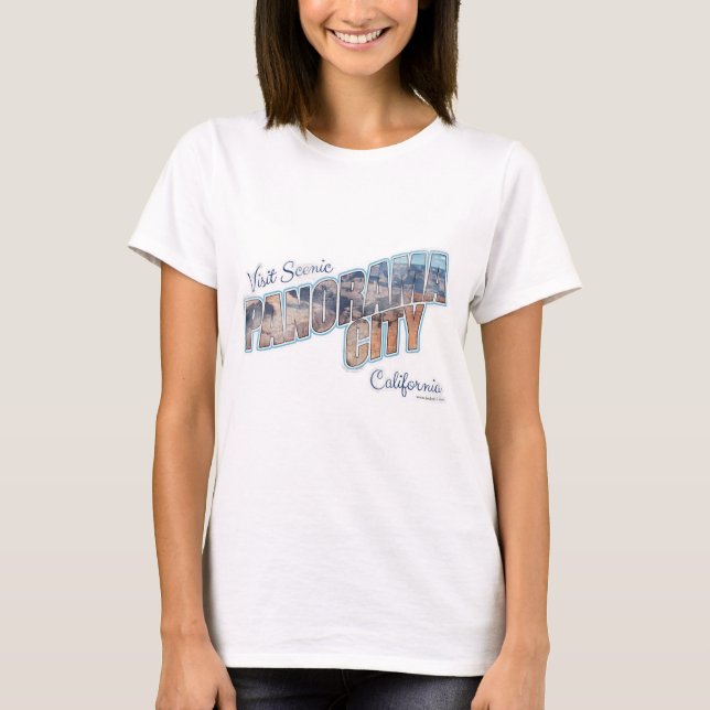Landschaftliches Panorama Stadt Kalifornien Touris T-Shirt (Vorderseite)