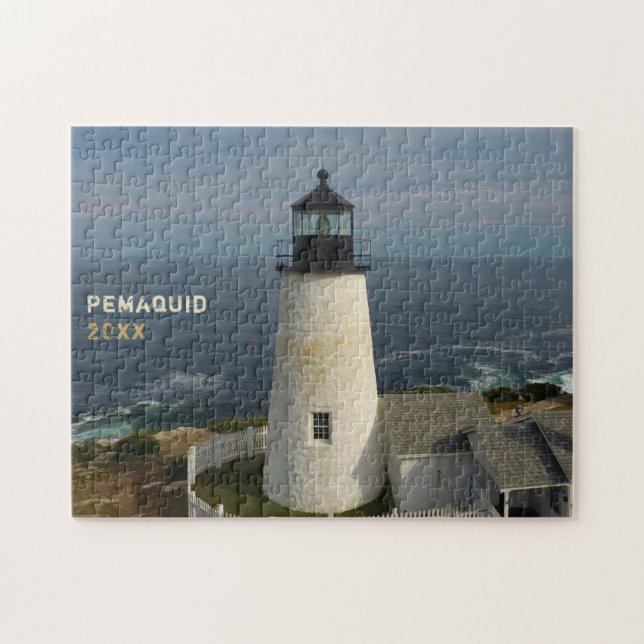 Landschaftliches Pemaquid Point Leuchtturm Jigsaw  (Horizontal)