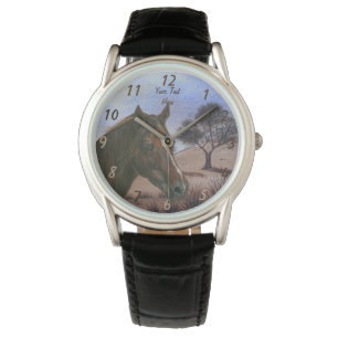 landschaftliches Pferdportrait Kastanienmare Armbanduhr