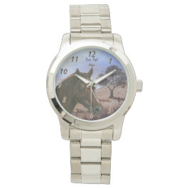 landschaftliches Pferdportrait Kastanienmare Armbanduhr