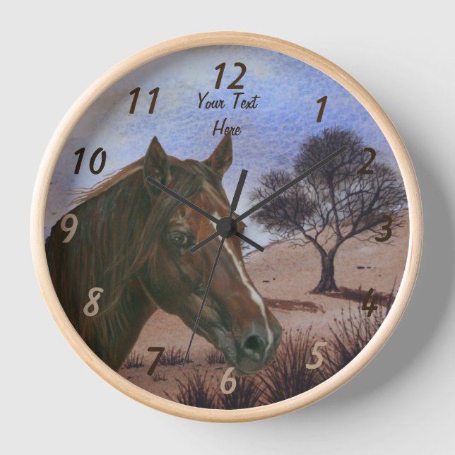 landschaftliches Pferdportrait Kastanienmare Uhr (Vorderseite)