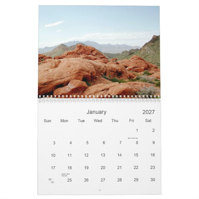 Landschaftliches Südnevada 2008 Kalender (Jan 2027)