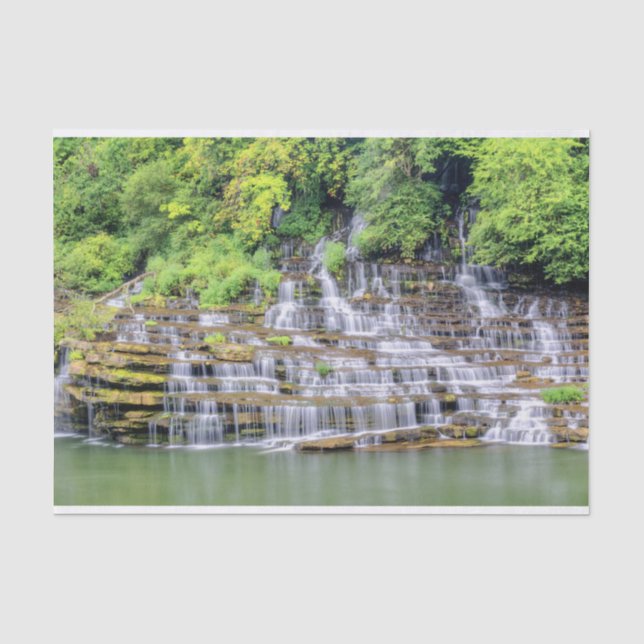 Landschaftliches Twin Falls Rock Island Tissue Pap Seidenpapier (Vorderseite)